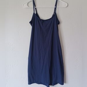 NWT SKIMS Seamless Navy Slip Dress with Spaghetti Straps